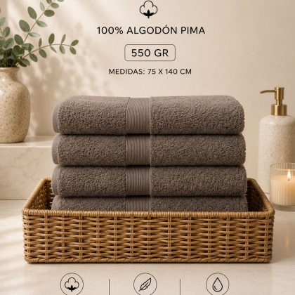 Toallas de baño 550 GRAMOS color chcocolate