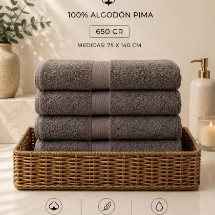Toalla de baño 650 GRAMOS color Chocolate