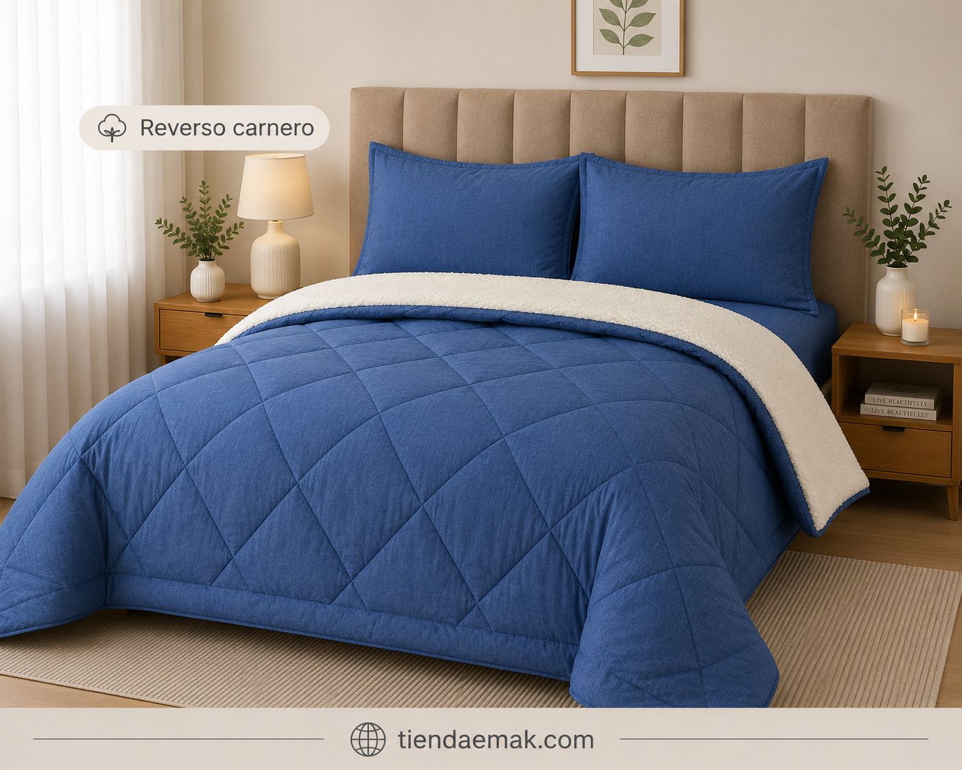 Edredón de Invierno | Color Simply Denim | Reverso Carnero