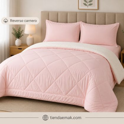 Edredon reverso carnero color rosado bb